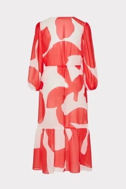 MILLY Cover-Ups-Fiona Grand Foliage Cover-Up Red/White