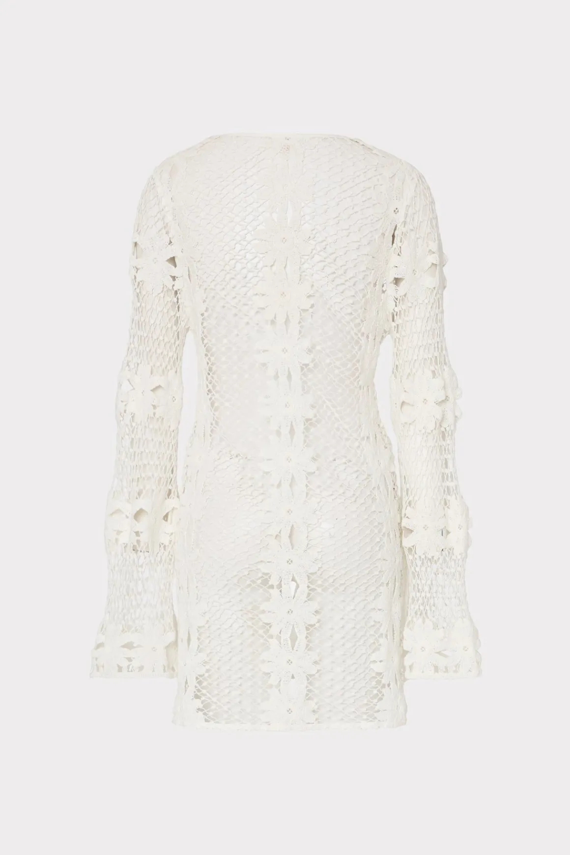 MILLY Jumpsuits & Rompers-Floral Crochet Coverup Dress White