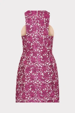 MILLY Jumpsuits & Rompers-Floral Jacquard Mini Dress Pink