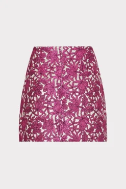 MILLY Jumpsuits & Rompers-Floral Jacquard Skirt Pink