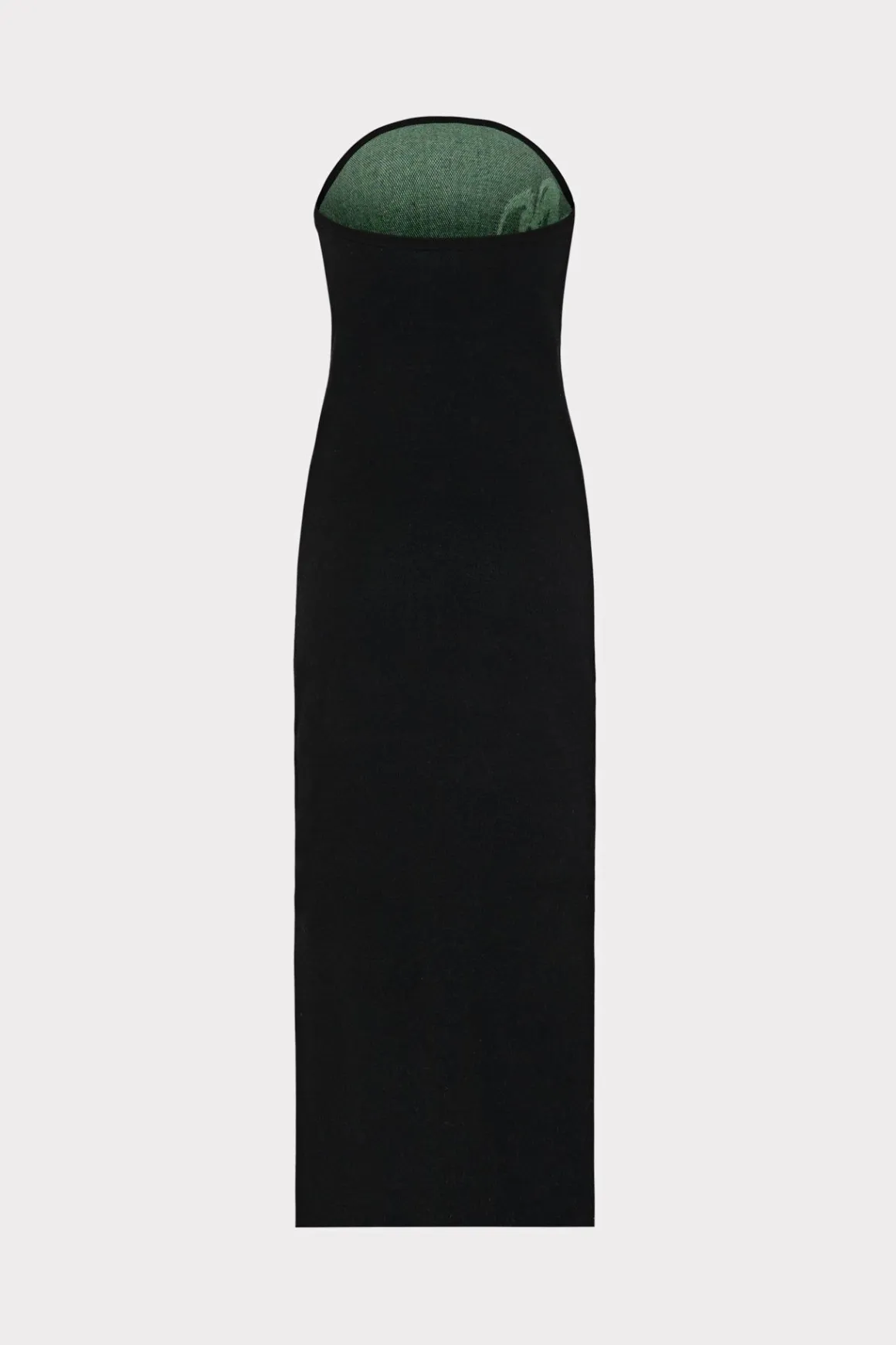 MILLY Cocktail Dresses-Floral Jacquard Strapless Midi Dress Black Multi