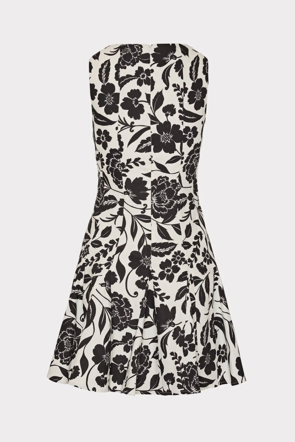 MILLY Mini Dresses-Flowers Of Spain Linen Mini Dress Black/White