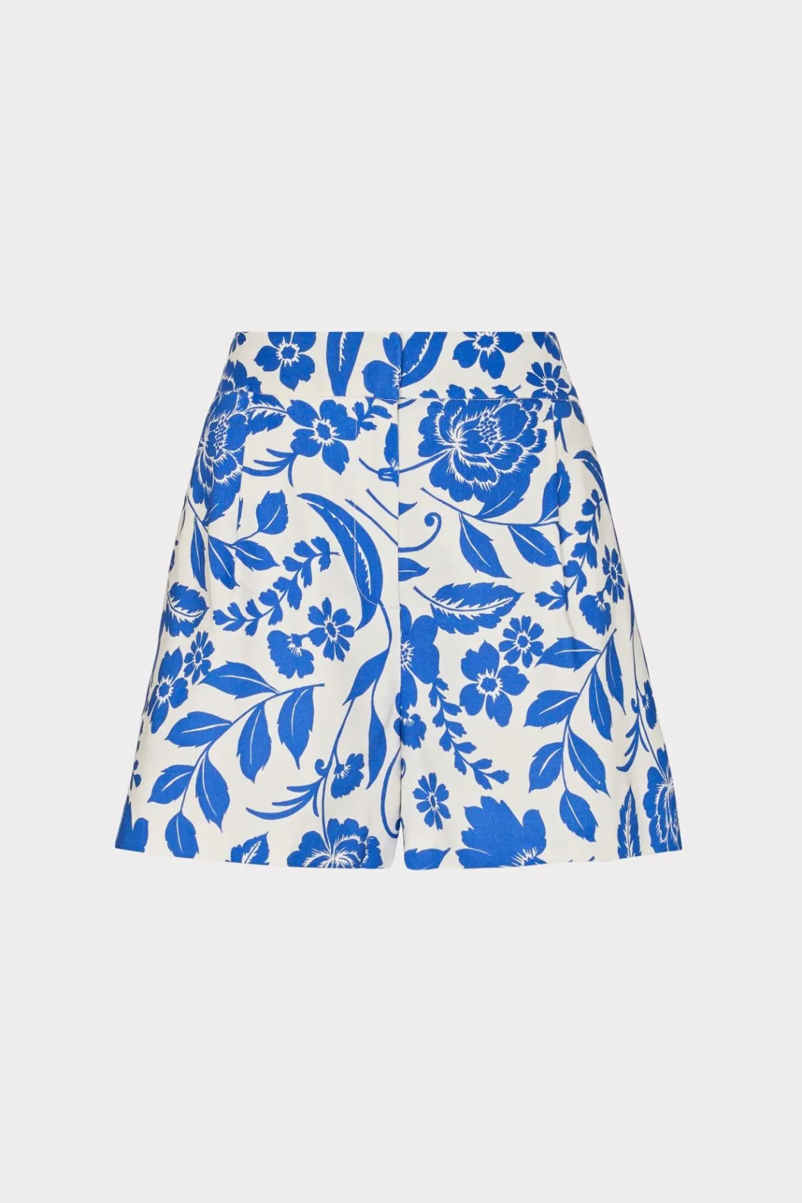 MILLY Matching Sets-Flowers Of Spain Linen Shorts Blue/White