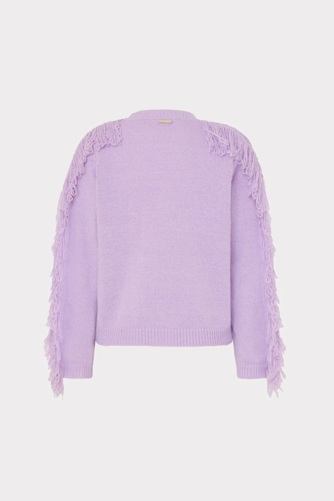 MILLY Jumpsuits & Rompers-Fringe Sleeve Crewneck Sweater Lilac