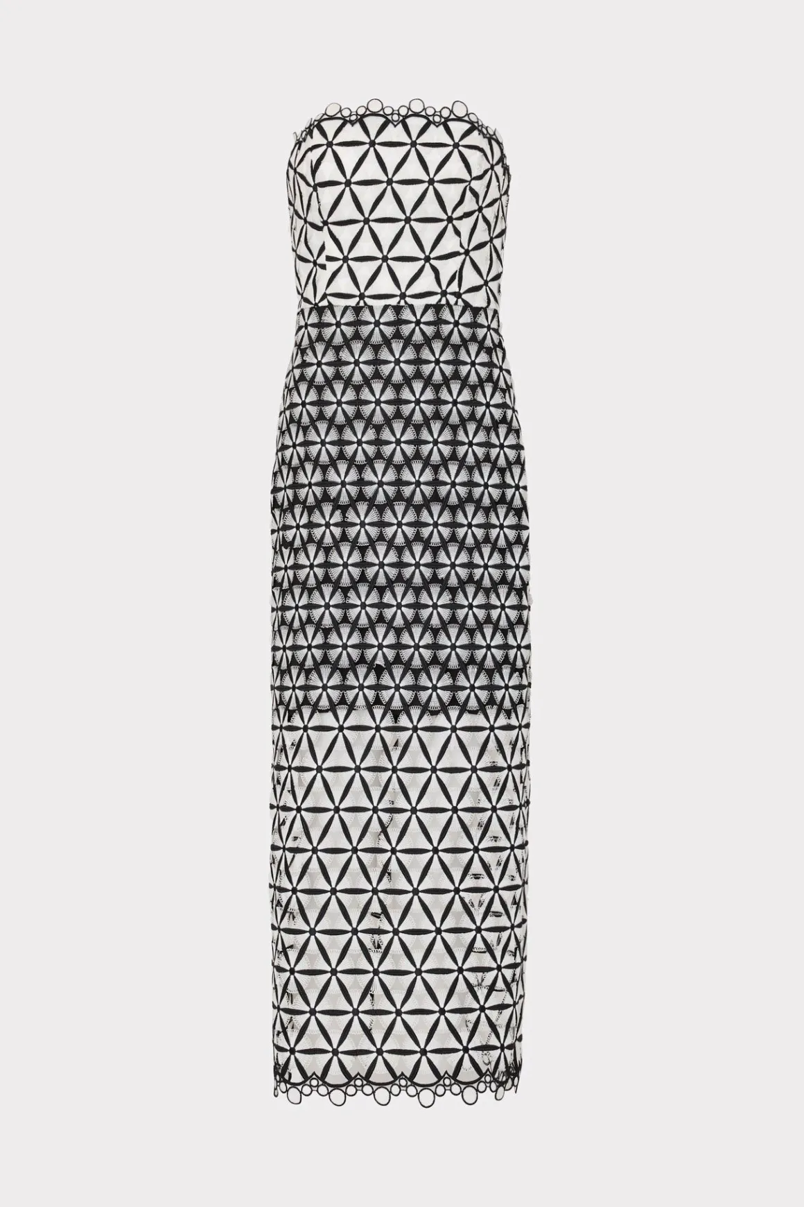 MILLY Guest Of Dresses-Geo Star Lace Dress Black/White