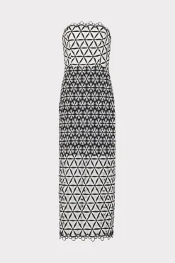 MILLY Cocktail Dresses-Geo Star Lace Dress Black/White