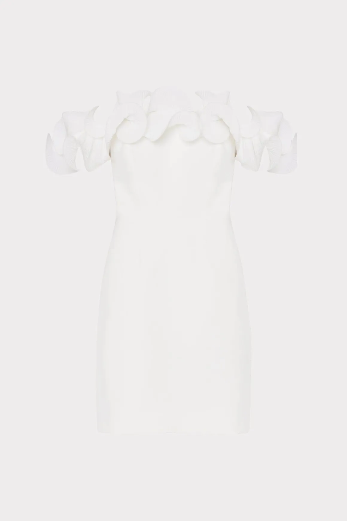 MILLY White Dresses-Gizelle Ruffle Off The Shoulder Dress Ecru
