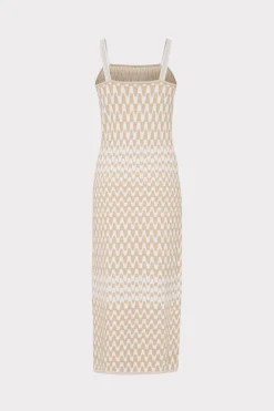 MILLY Jumpsuits & Rompers-Gradient Zig Zag Midi Dress Natural Multi