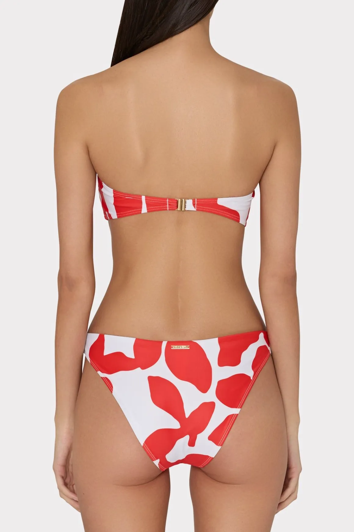 MILLY Jumpsuits & Rompers-Grand Foliage Bikini Top Red/White