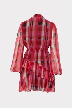MILLY Day Dresses-Hadlee Prep Plaid Dress Red Multi