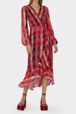 MILLY Day Dresses-Halley Prep Plaid Dress Red Multi