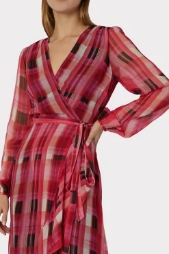 MILLY Day Dresses-Halley Prep Plaid Dress Red Multi