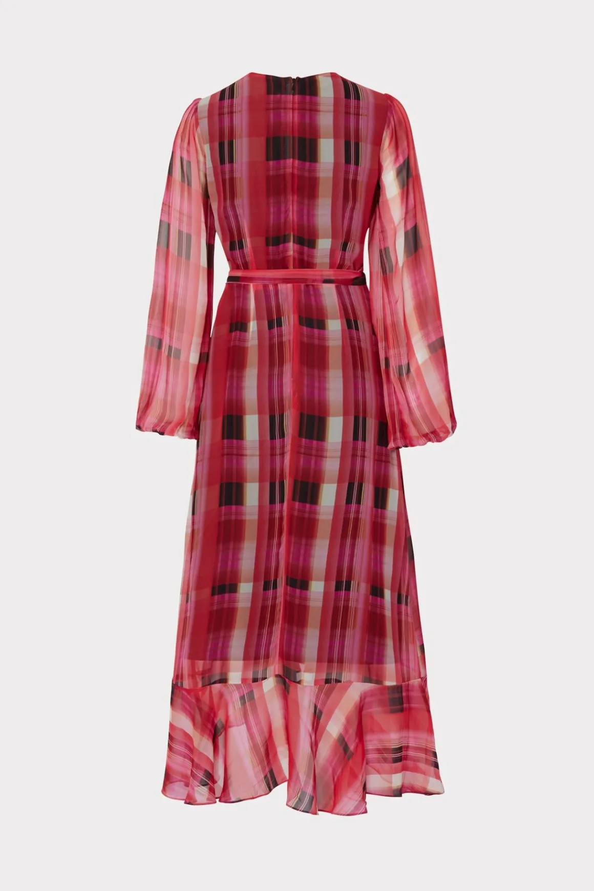 MILLY Day Dresses-Halley Prep Plaid Dress Red Multi
