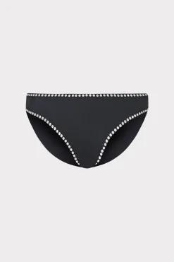 MILLY Jumpsuits & Rompers-Heat Set Embellishment Bikini Bottom Black