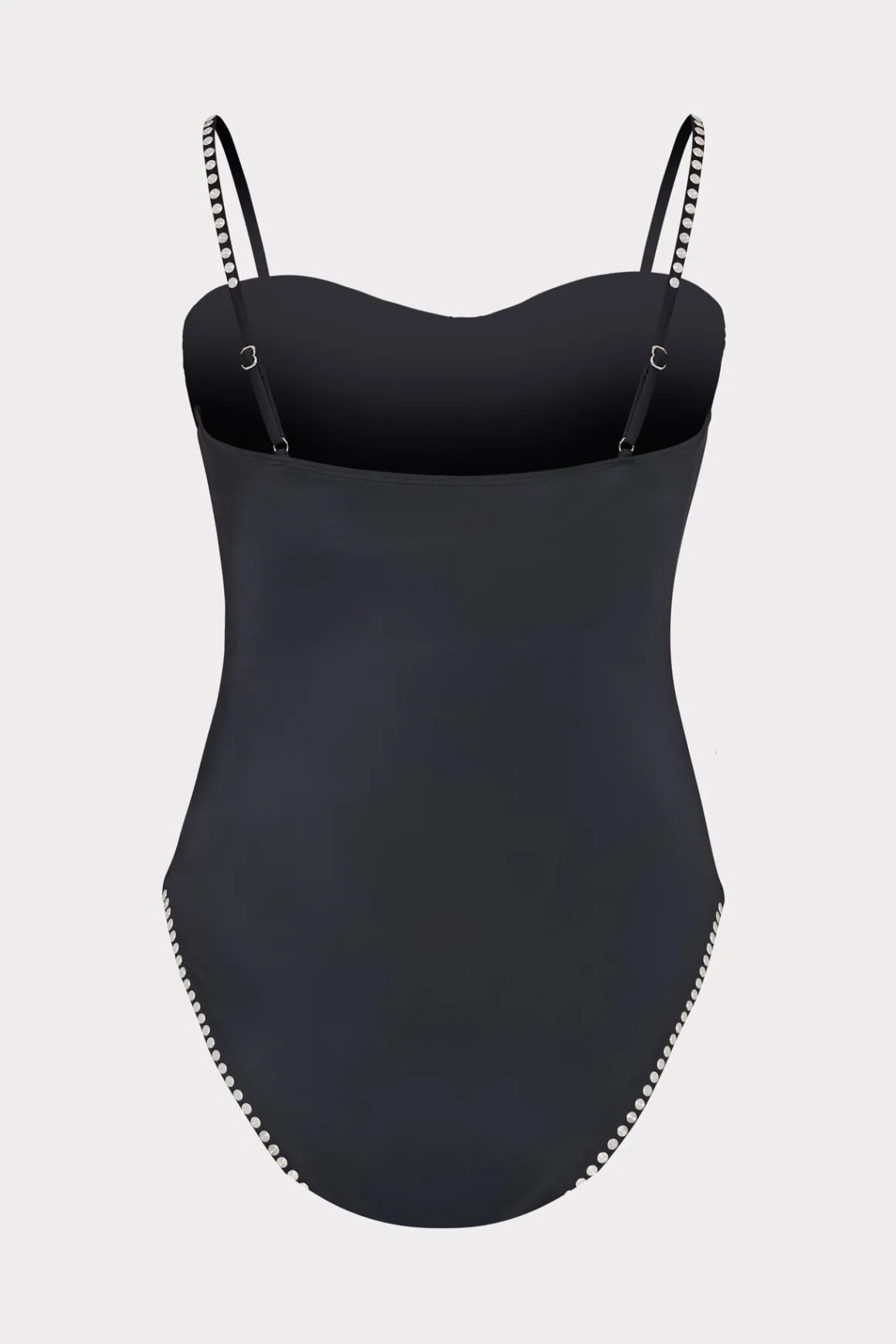 MILLY One Piece Swimsuits-Heat Set Embellishment Underwire One Piece Black