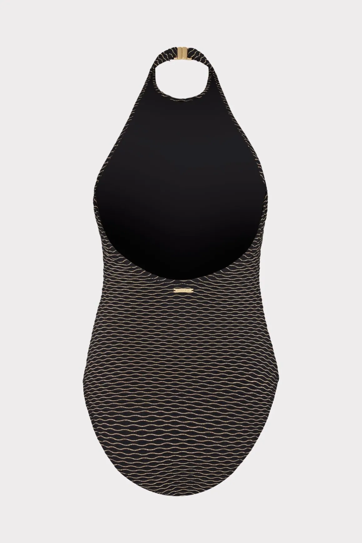 MILLY Jumpsuits & Rompers-Jackie Textured Waves Halter One Piece Black