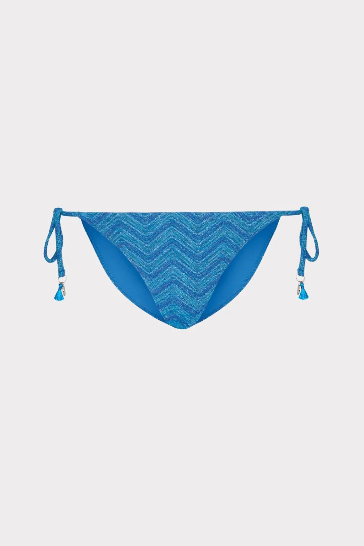 MILLY Jumpsuits & Rompers-Jacquard String Bikini Bottom Blue Multi