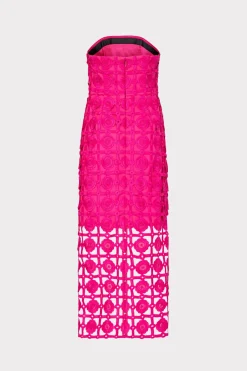 MILLY Pink Dresses-Kait Tile Lace Dress Milly Pink