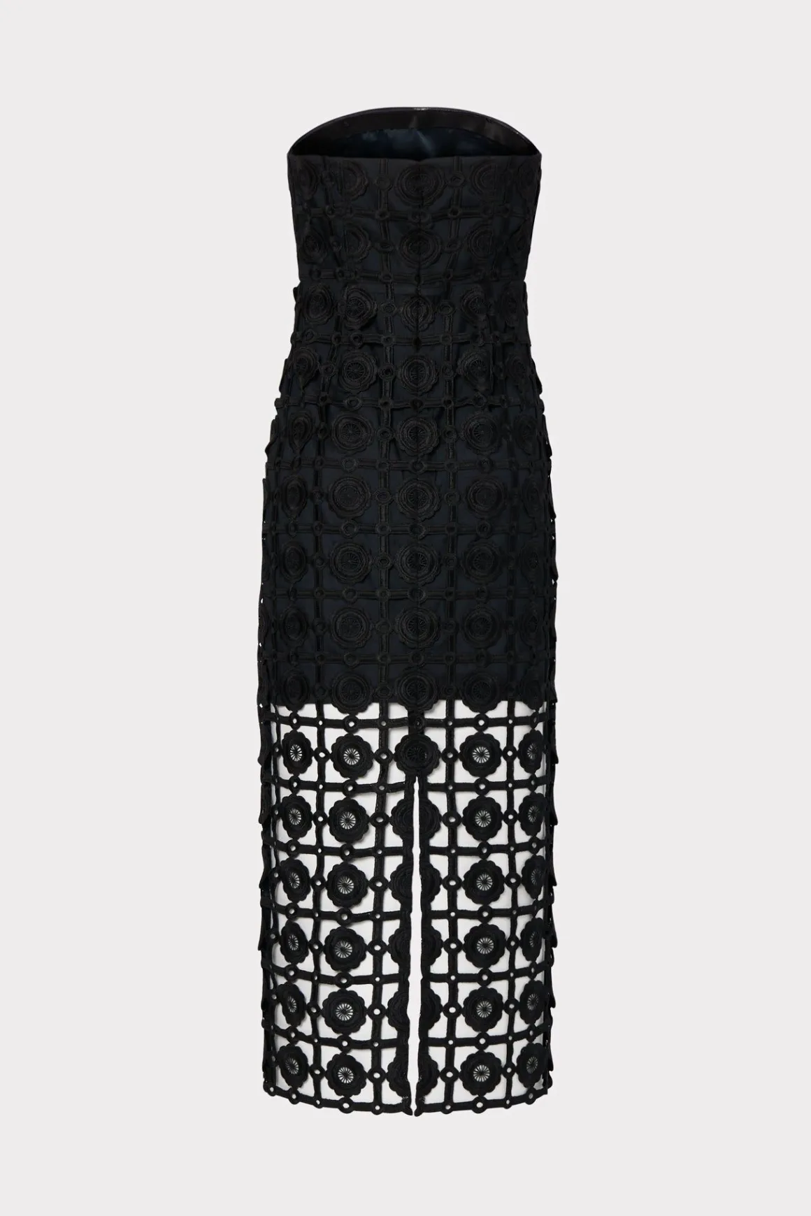 MILLY Jumpsuits & Rompers-Kait Tile Lace Dress Black