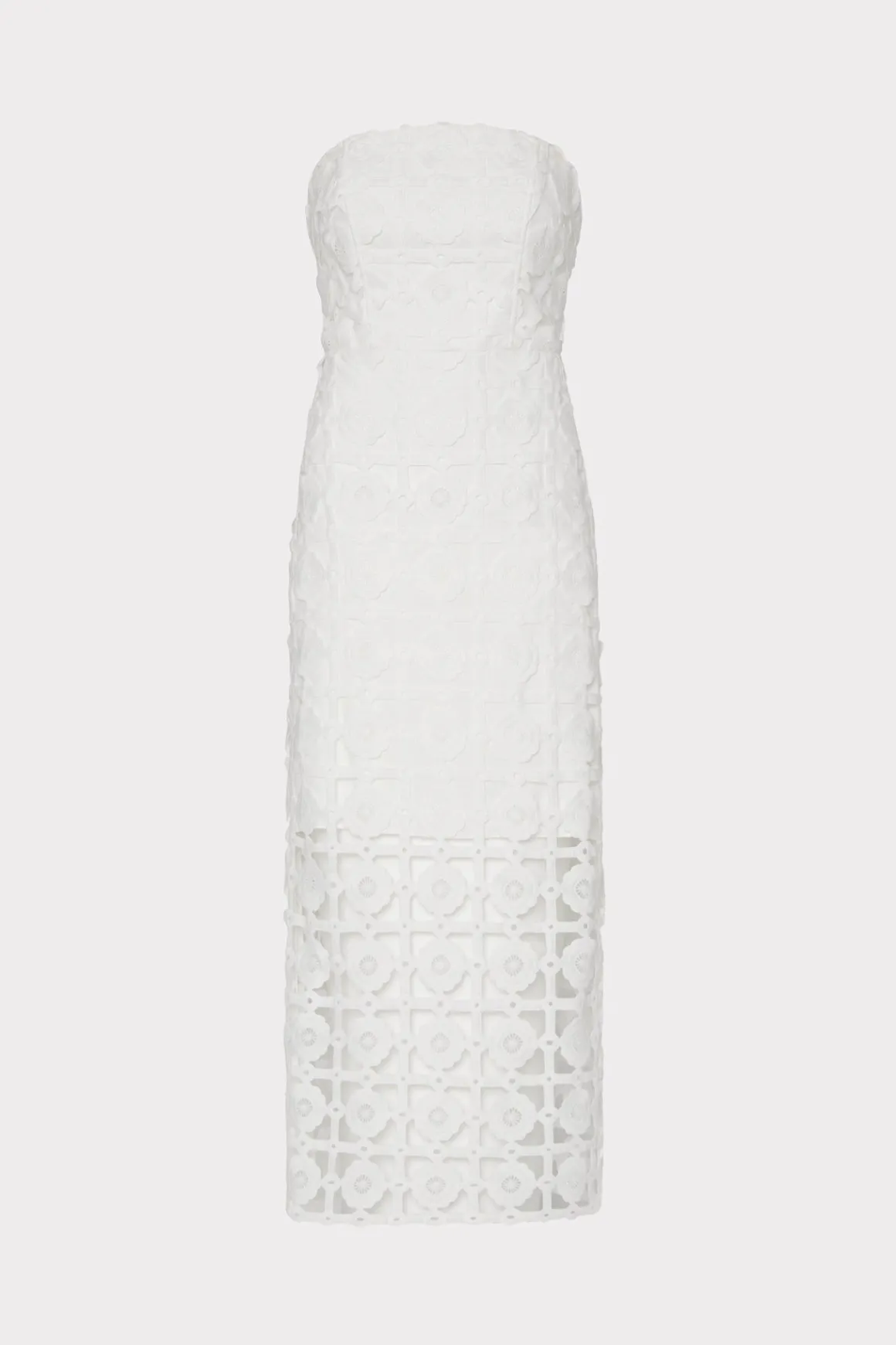MILLY Jumpsuits & Rompers-Kait Tile Lace Dress White