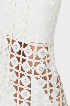 MILLY Cocktail Dresses-Kait Tile Lace Dress White