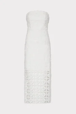 MILLY White Dresses-Kait Tile Lace Dress White