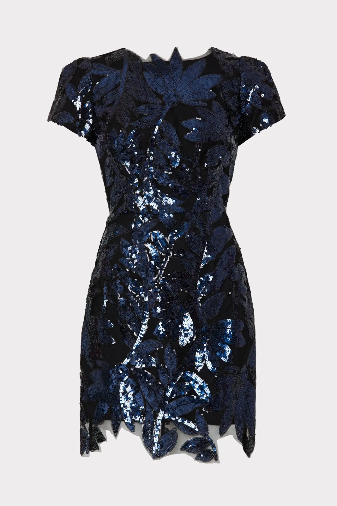 MILLY Jumpsuits & Rompers-Kyla Floral Sequins Dress Navy