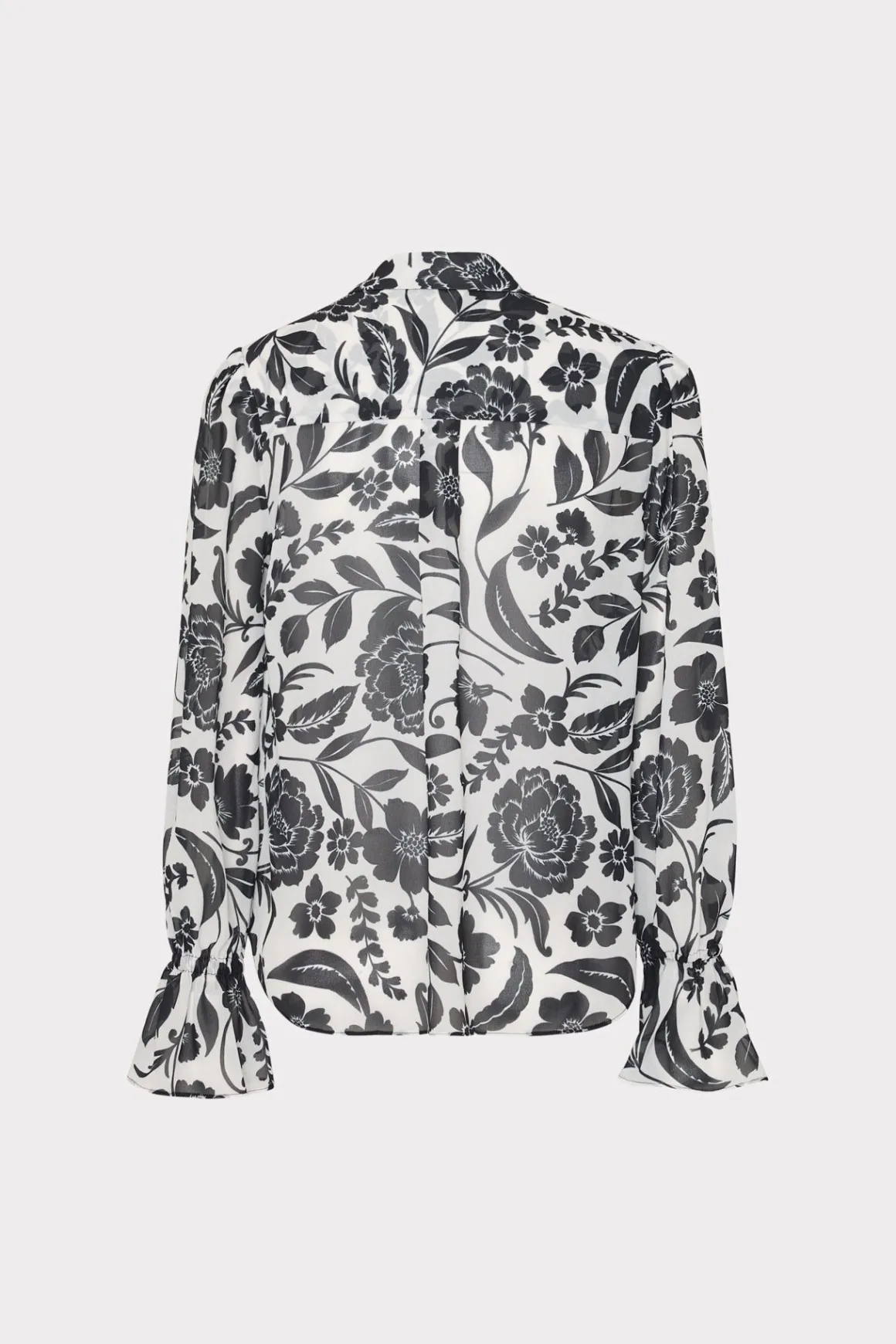 MILLY Jumpsuits & Rompers-Lacey Petals In Bloom Blouse Black Multi
