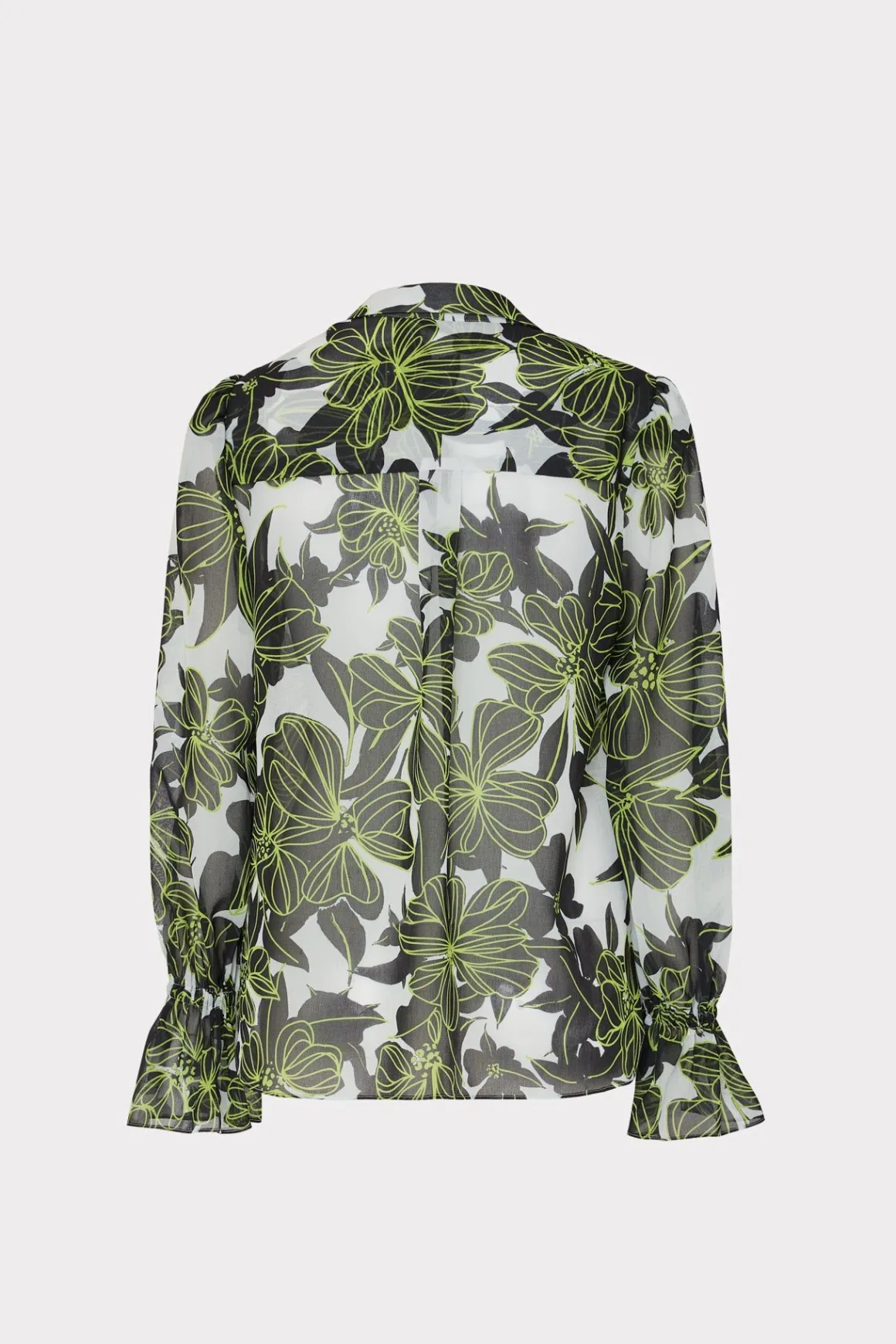 MILLY Jumpsuits & Rompers-Lacey Sea Of Petals Top Chartreuse/Black