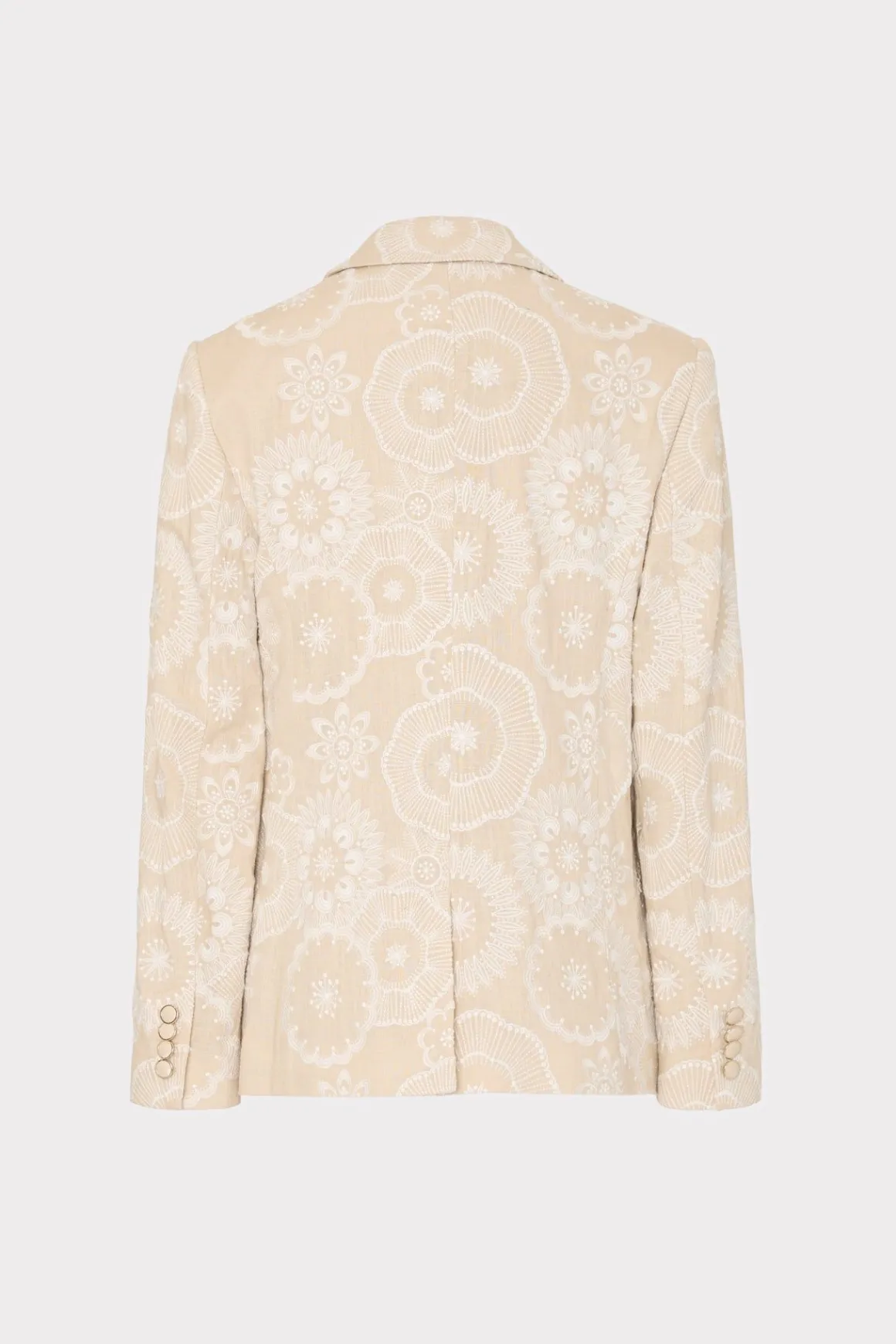 MILLY Matching Sets-Linen Embroidered Jacket Natural/Ecru
