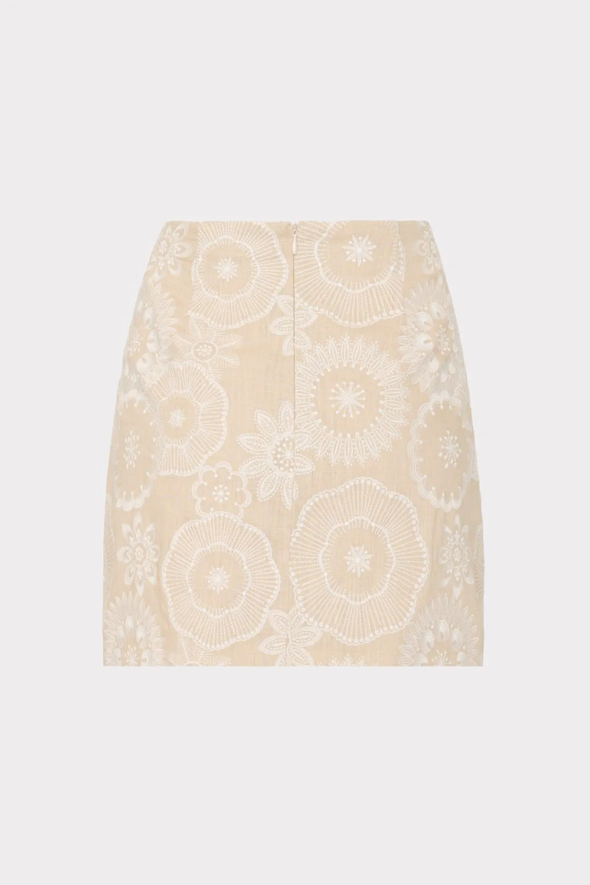 MILLY Jumpsuits & Rompers-Linen Embroidered Skirt Natural/Ecru