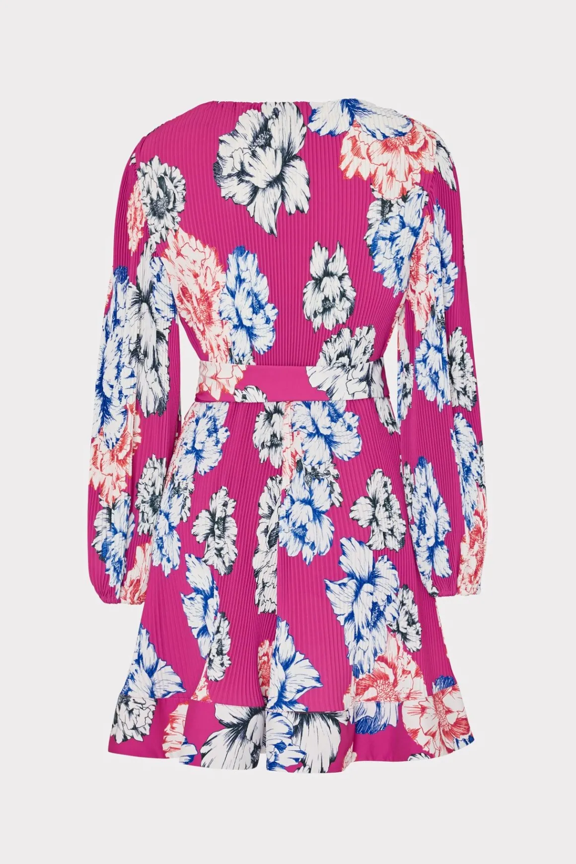 MILLY Pink Dresses-Liv Petals In Bloom Pleated Dress Pink Multi