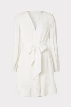 MILLY Cocktail Dresses-Liv Pleated Dress White