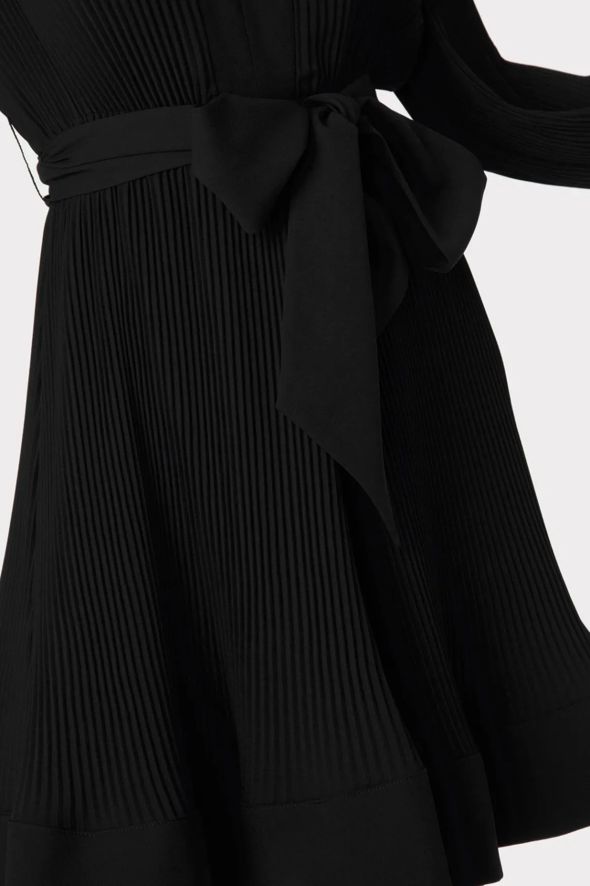 MILLY Mini Dresses-Liv Pleated Dress Black