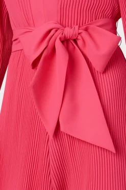 MILLY Cocktail Dresses-Liv Pleated Dress Milly Pink