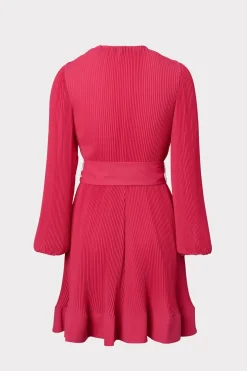 MILLY Cocktail Dresses-Liv Pleated Dress Milly Pink