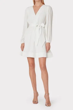 MILLY Mini Dresses-Liv Pleated Dress White