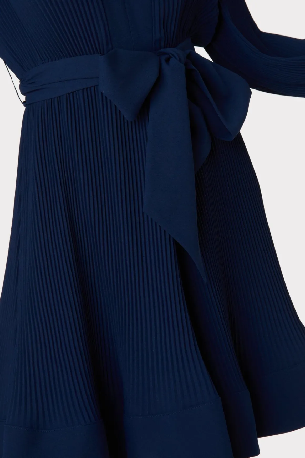 MILLY Day Dresses-Liv Pleated Dress Navy