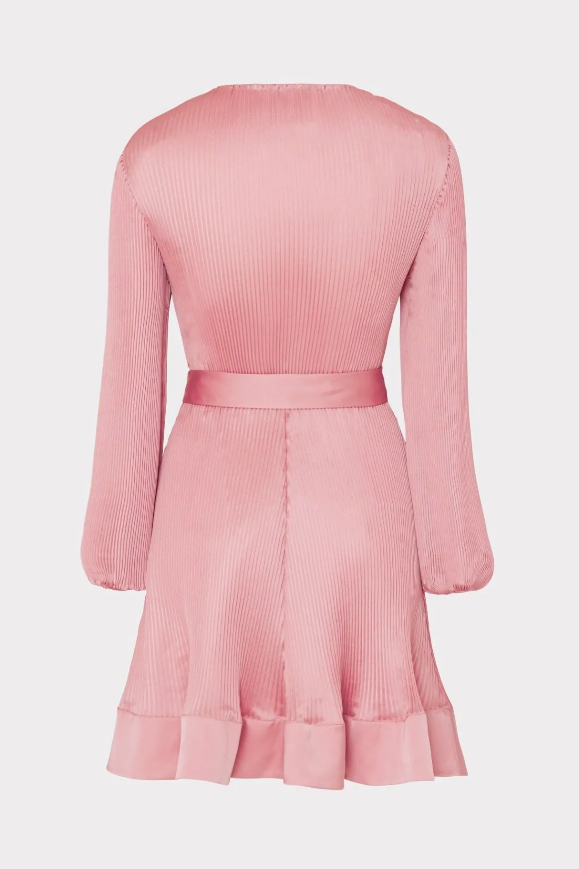 MILLY Pink Dresses-Liv Satin Pleated Dress Rose Gold