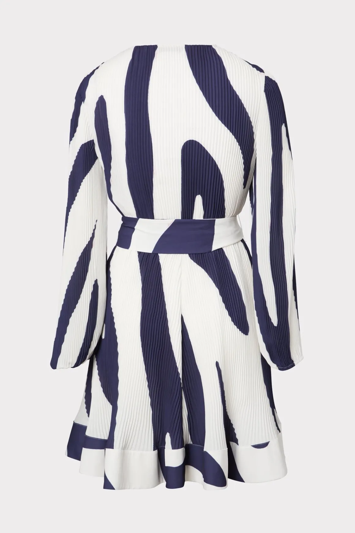 MILLY Mini Dresses-Liv Zebra Print Dress Navy/Ecru