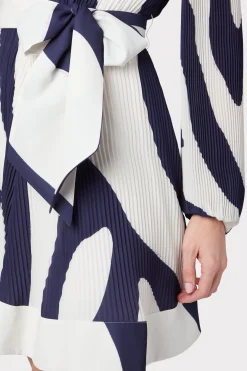MILLY Cocktail Dresses-Liv Zebra Print Dress Navy/Ecru