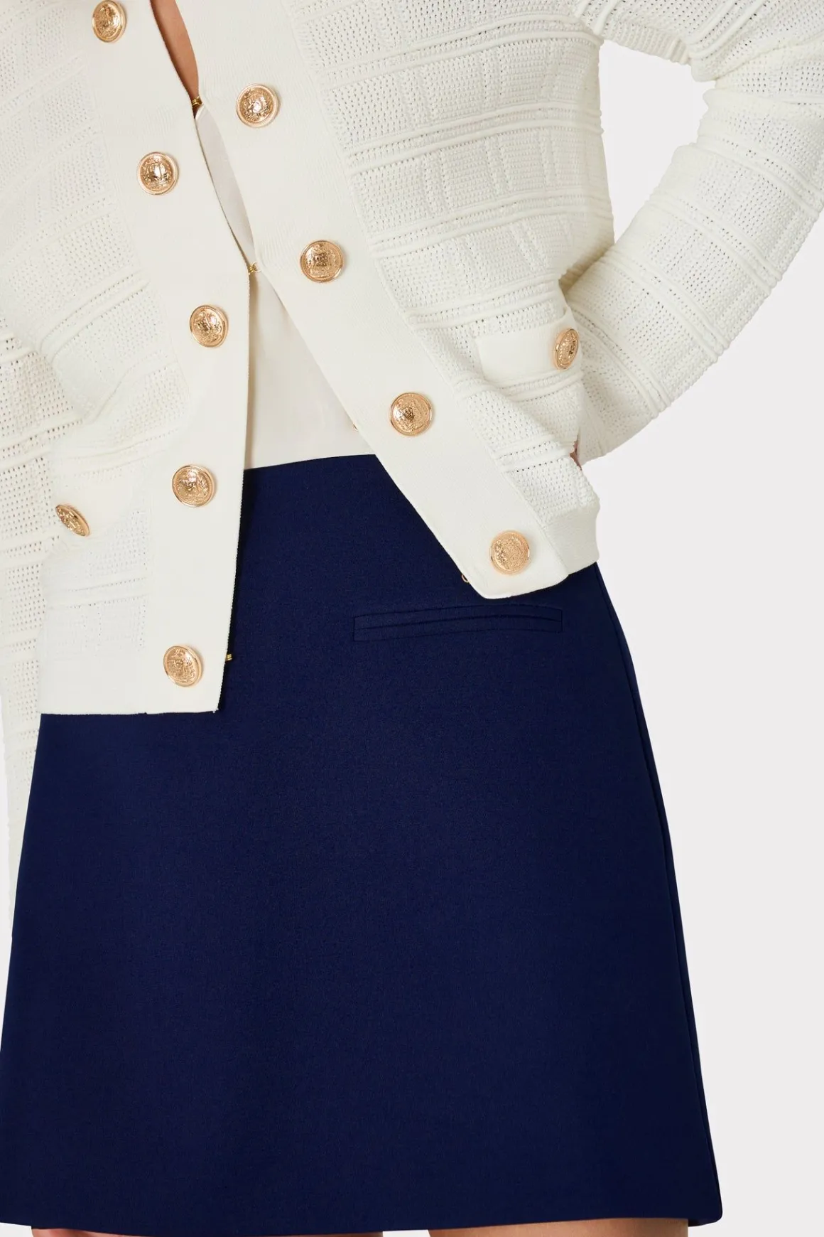 MILLY Jumpsuits & Rompers-Lizzy Cady Mini Skirt Navy
