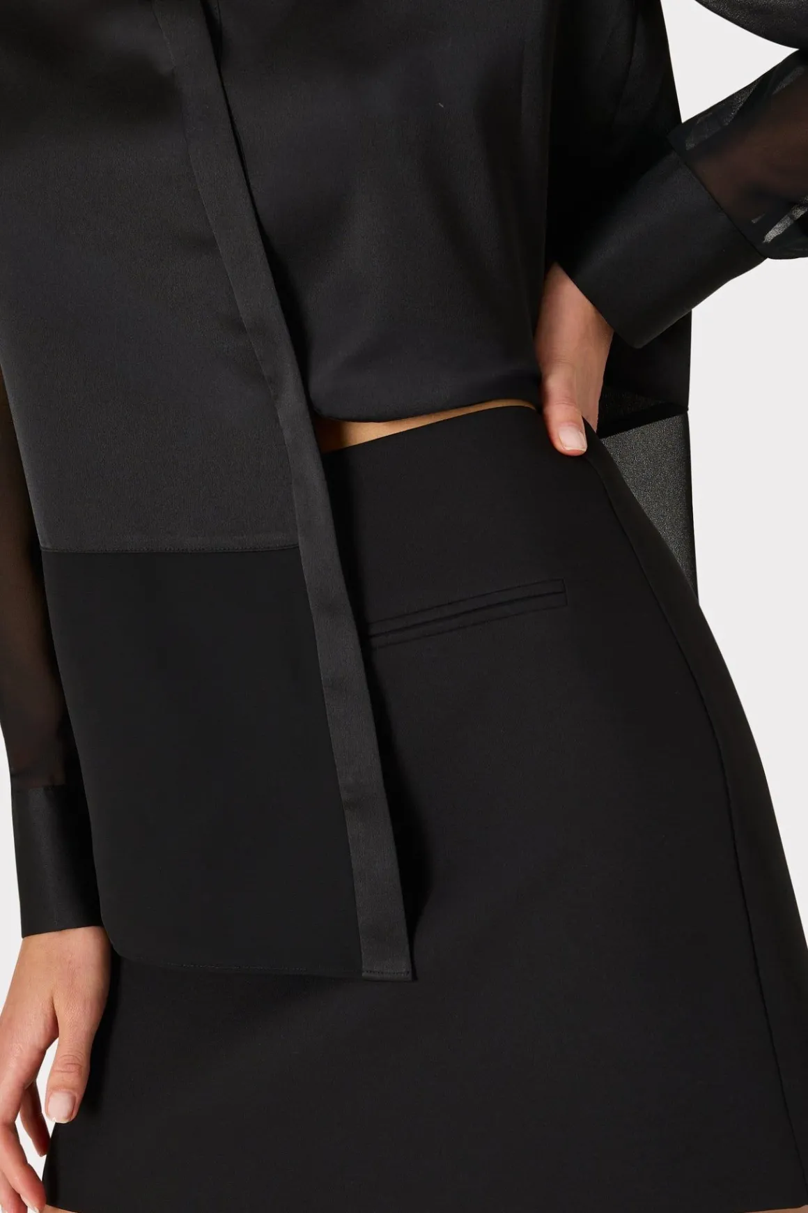 MILLY Jumpsuits & Rompers-Lizzy Cady Mini Skirt Black