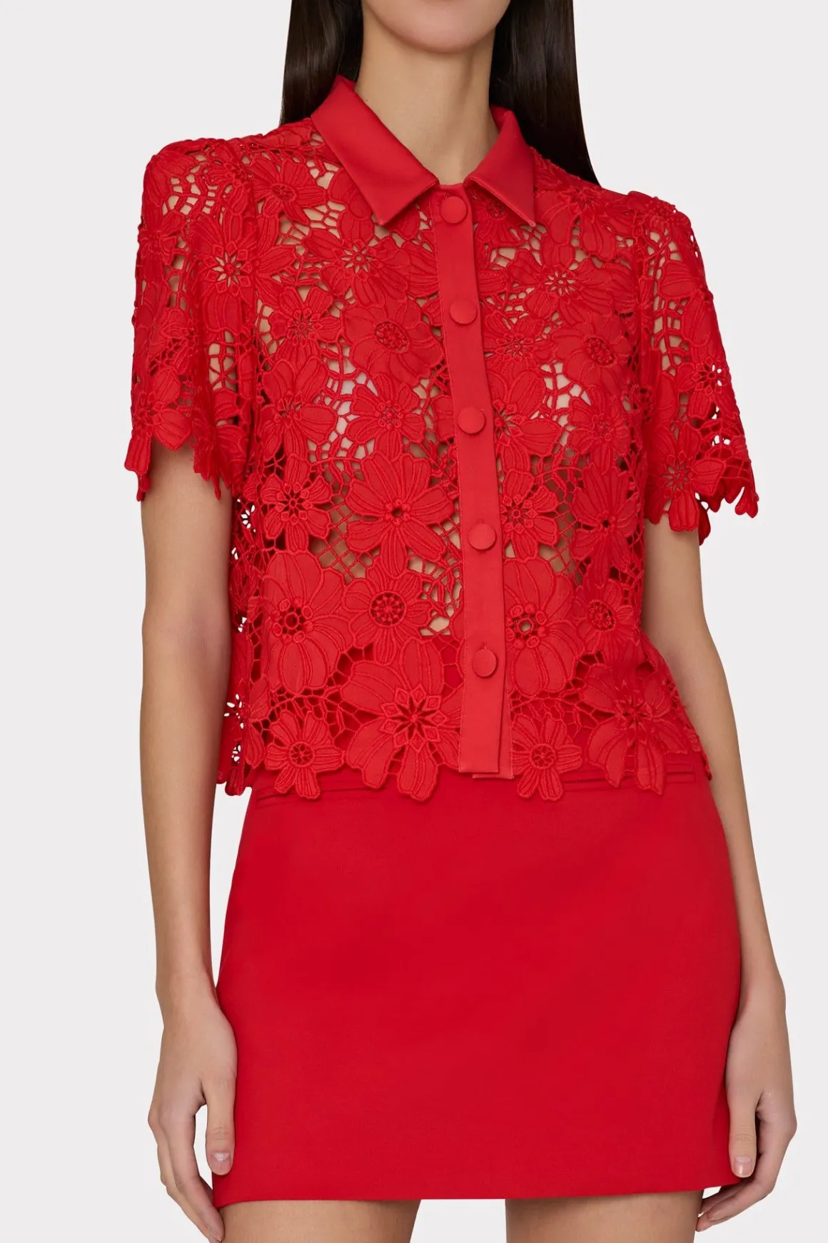 MILLY Skirts-Lizzy Cady Mini Skirt Red