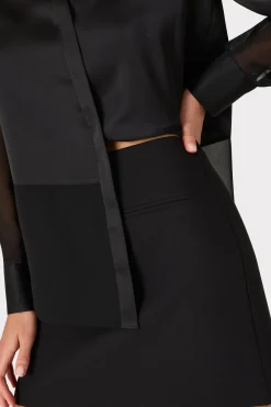 MILLY Skirts-Lizzy Cady Mini Skirt Black