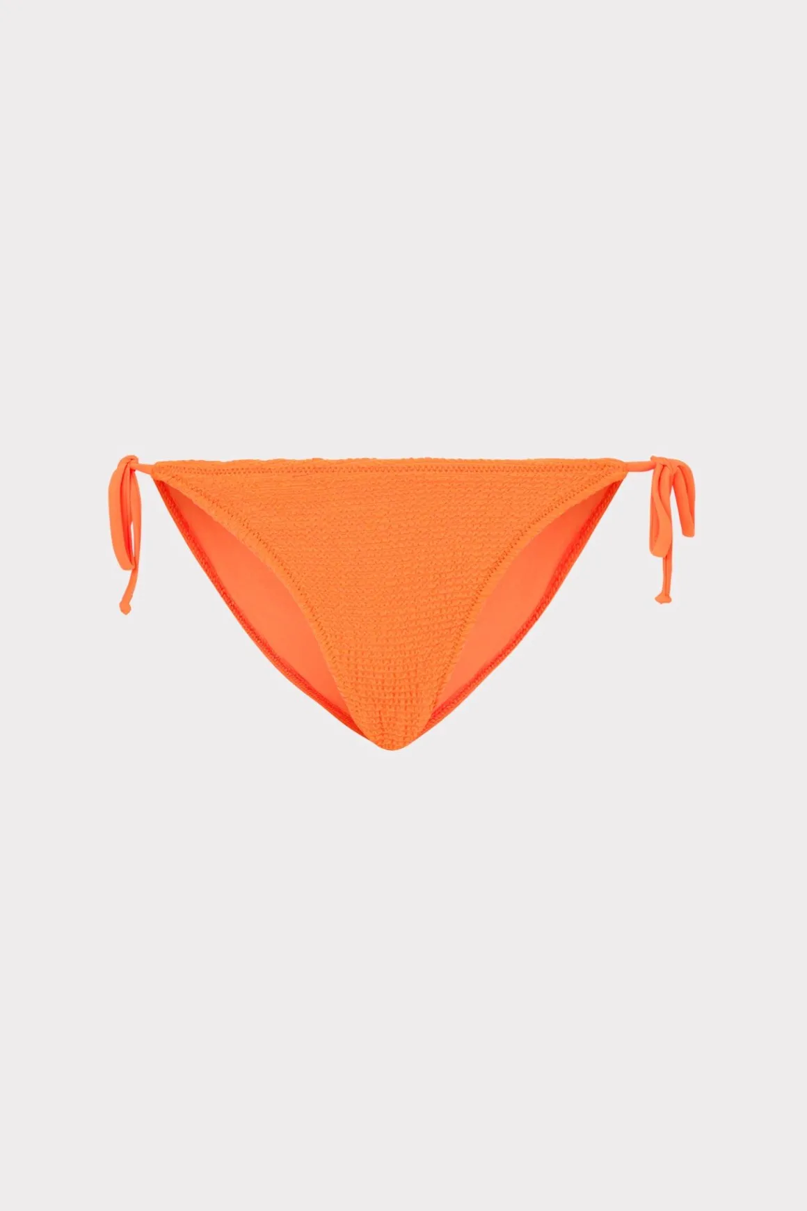 MILLY Jumpsuits & Rompers-Lori Textured Side Tie Bikini Bottom Neon Orange