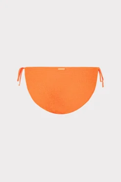 MILLY Jumpsuits & Rompers-Lori Textured Side Tie Bikini Bottom Neon Orange