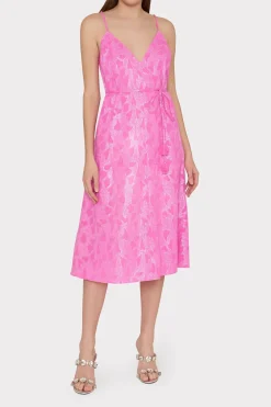 MILLY Cover-Ups-Lurex Jacquard Spaghetti Strap Cover-Up Pink