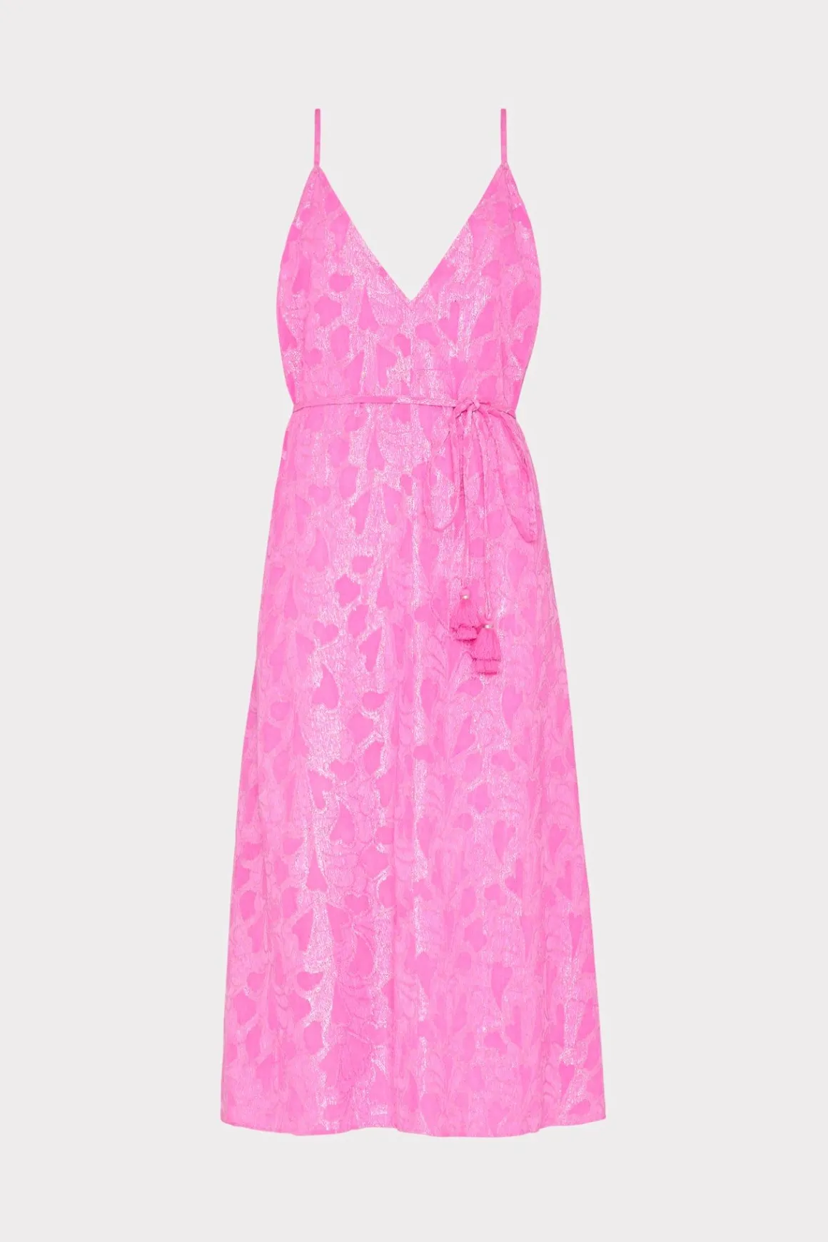 MILLY Jumpsuits & Rompers-Lurex Jacquard Spaghetti Strap Cover-Up Pink