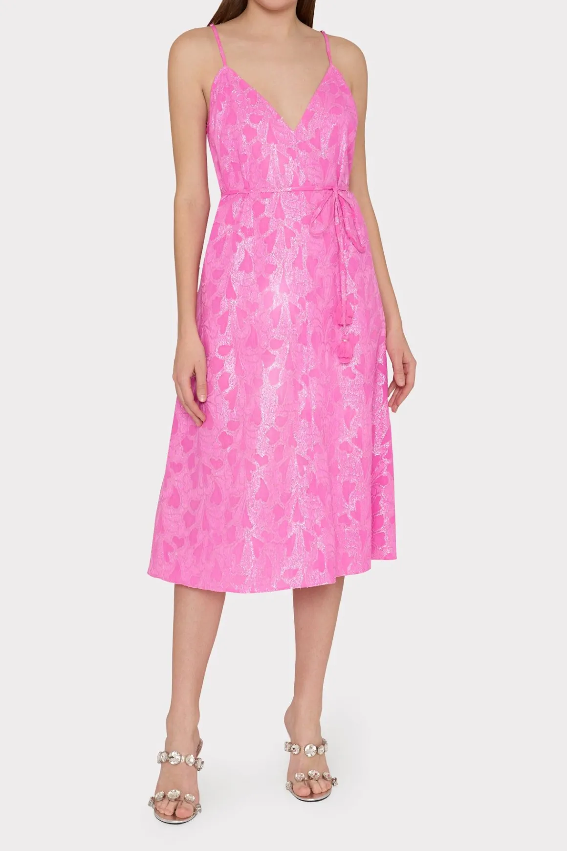 MILLY Jumpsuits & Rompers-Lurex Jacquard Spaghetti Strap Cover-Up Pink